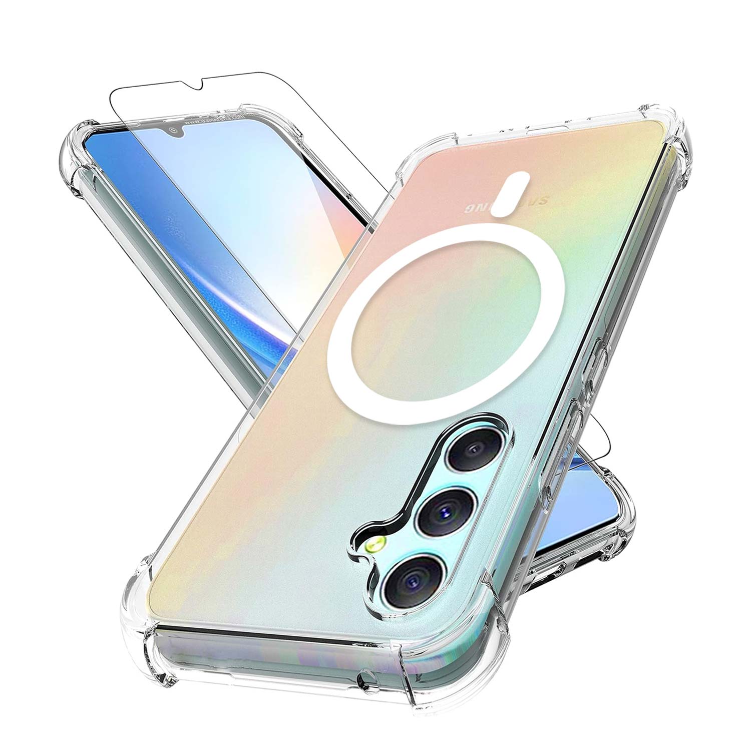 For Samsung A15 A35 A55 A34 A54 A23 5G Case Clear Shockproof Magnetic Cover