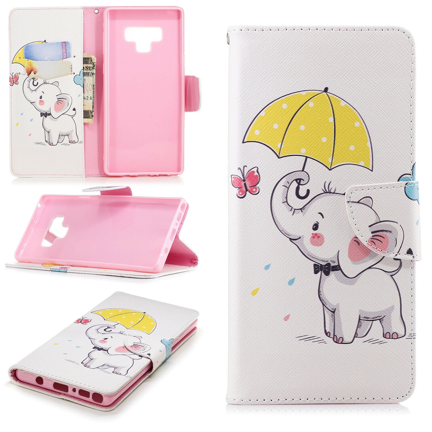 Samsung Galaxy A70 Wallet Leather Case Flip Magnetic Card Slot Cover-Elephant