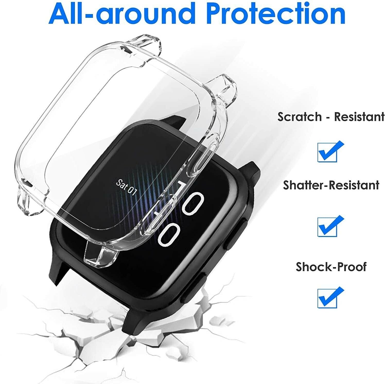 Full Protection TPU Shockproof Case Cover w/ Screen Protector for Garmin  Venu sq