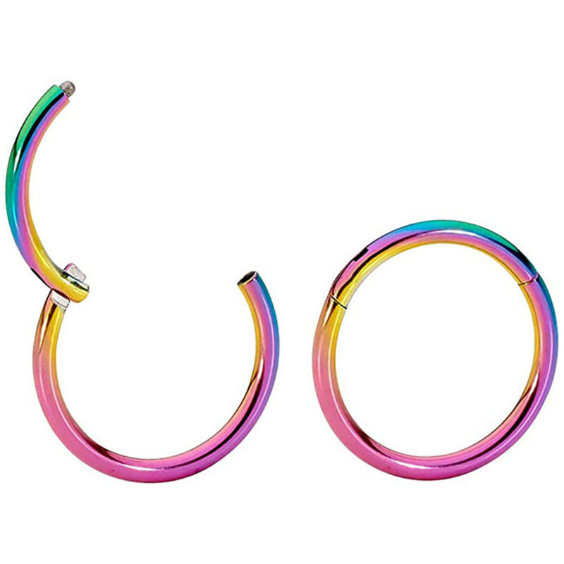 2X Nose Lip Ear Ring Hoop Rings Surgical Body Piercing Earring Stud 6-12 MM